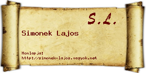 Simonek Lajos névjegykártya